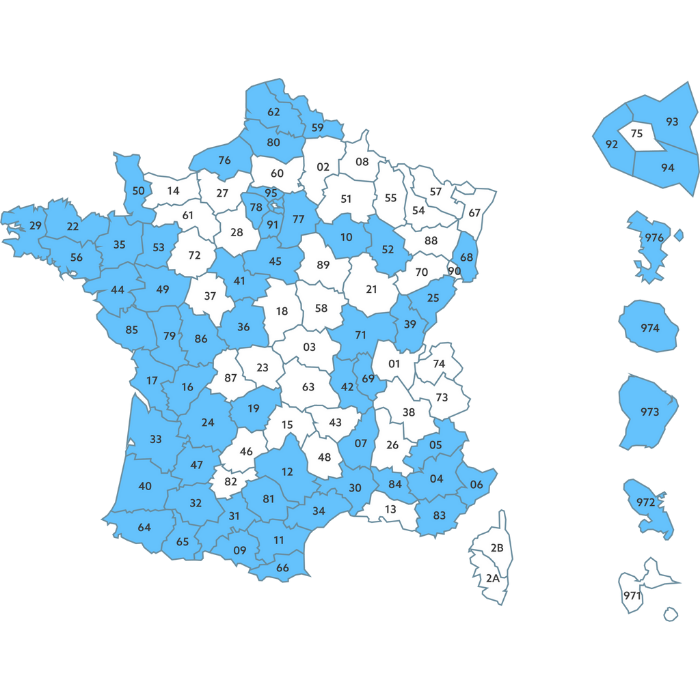 carte de france des CDG